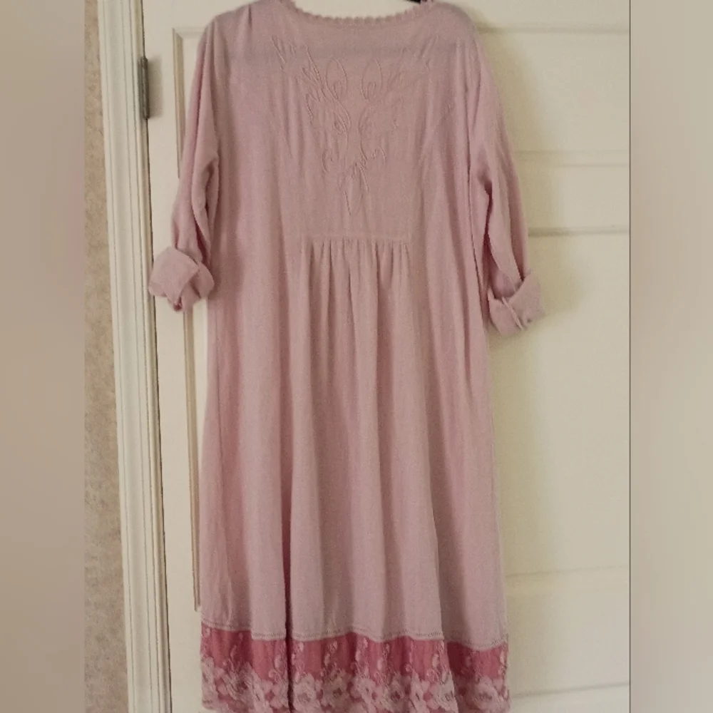 Soft Surroundings Embroidered  Button Front Lace Dress.Size l.Pit To Pit 23" - Picture 3 of 6
